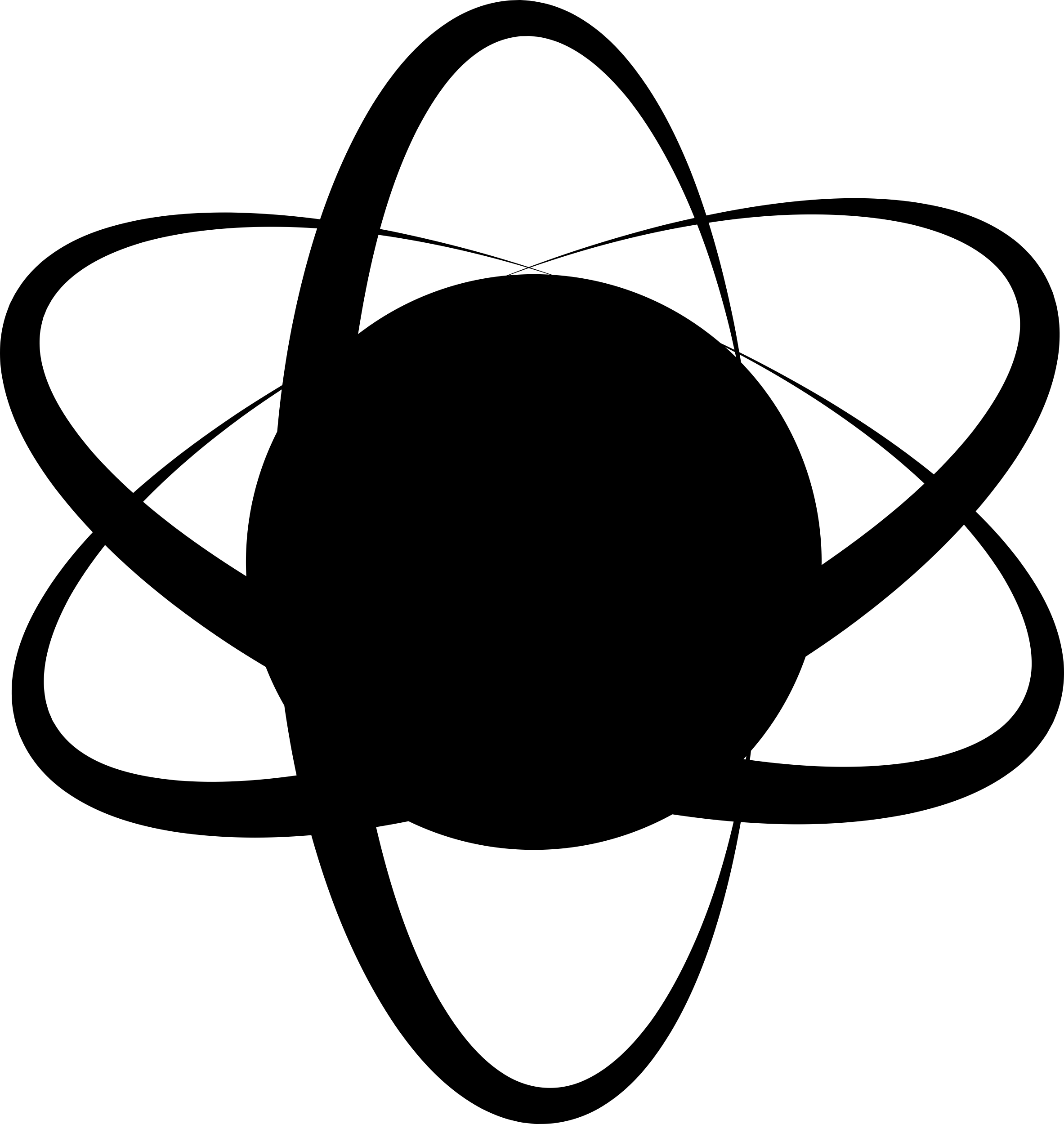 Atom Symbol Outline Icon Svg Set Free Vectors